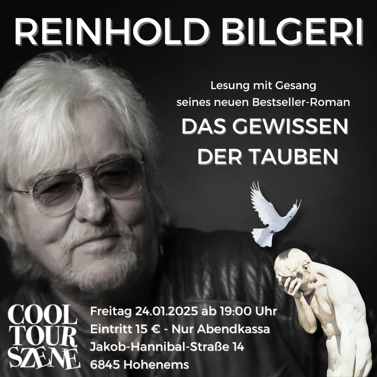 Reinhold Bilgeri – Lesung mit Gesang: „Das Gewissen der Tauben“
