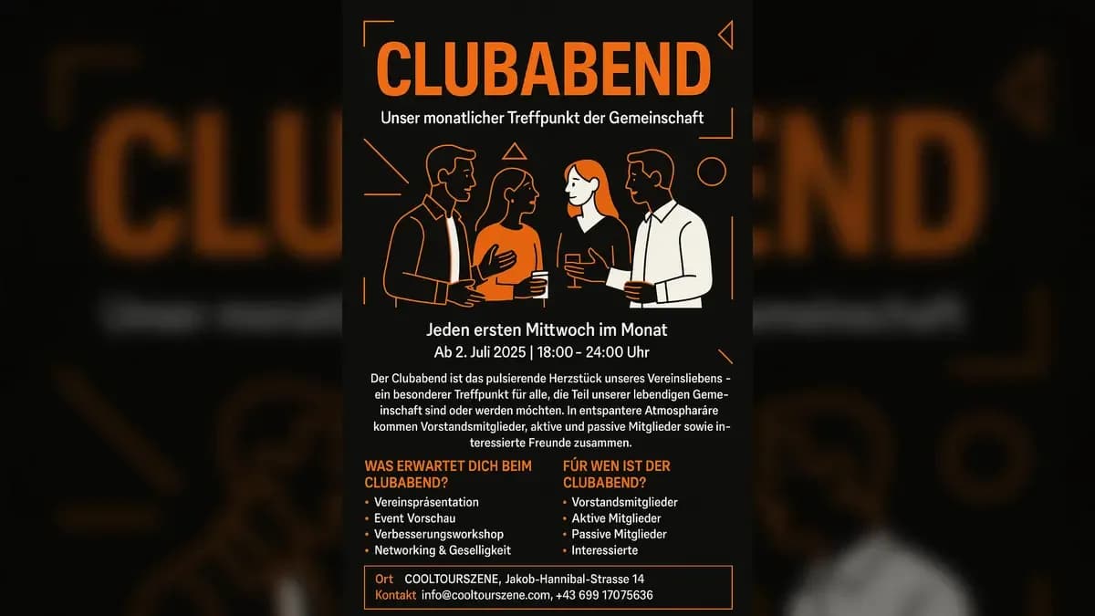 Veranstaltungsplakat: Clubabend Clubabend
