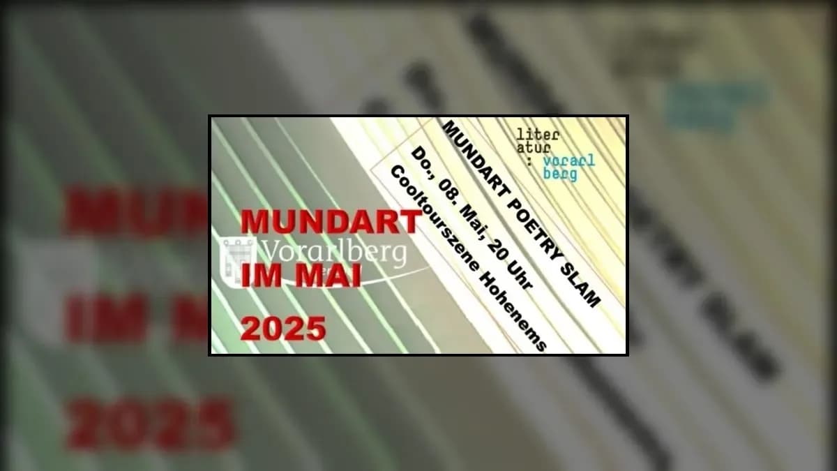 Veranstaltungsplakat: Poetry Slam Mundart im Mai Poetry Slam Mundart im Mai
